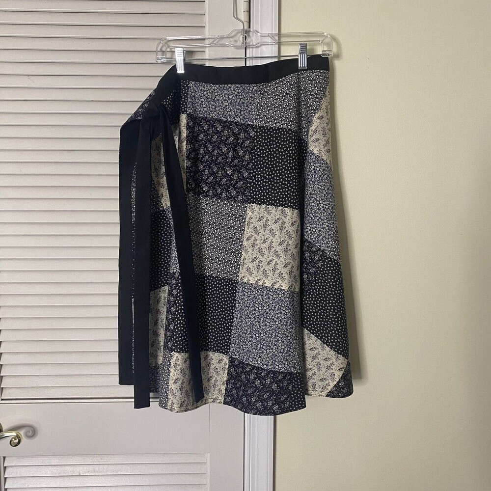 Vintage Handmade Patchwork Quilted Wrap Midi Skir… - image 4
